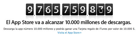 Apple quiere celebrar la descargar 10.000 millones de la AppStore