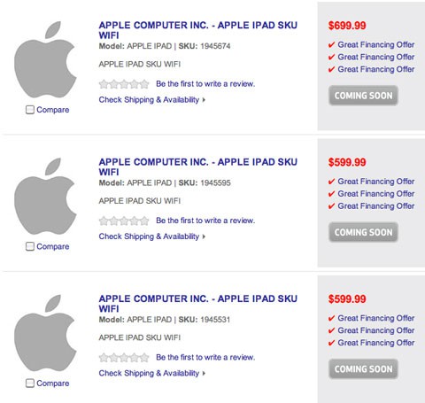 Best Buy añade nuevas referencias al iPad en su inventario