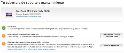 Consultar el estado de la garantía de un producto de Apple