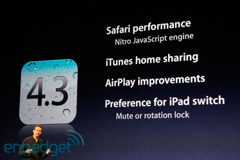 iOS 4.3 estará disponible el 11 de marzo