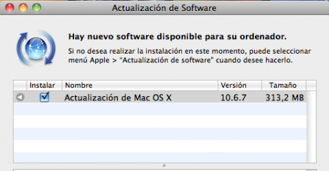 Ya está disponible la actualización 10.6.7 de Mac OS X