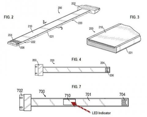 Apple patenta un cable de datos completamente plano