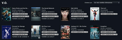 La iTunes Store española estrena sección de películas en versión original