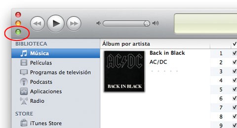 Como maximizar la ventana de iTunes