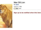 Amazon ya lista Mac OS X 10.7 Lion en su catálogo