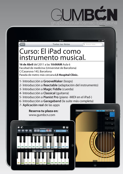 El GUM Barcelona organiza el taller: El iPad como instrumento musical