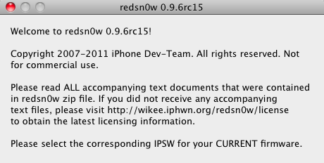 redsn0w 0.9.6rc15: Jailbreak Untethered para iOS 4.3.3