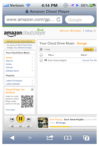 Amazon Cloud Player empieza a funcionar en dispositivos iOS