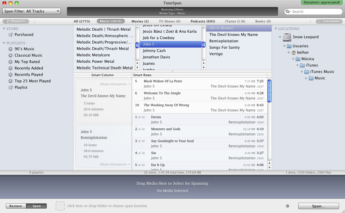 Transfiere el contenido de tu biblioteca de iTunes a un disco duro externo con TuneSpan