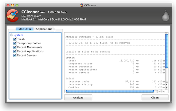 CCleaner llega a Mac OS X, de momento sólo en versión beta