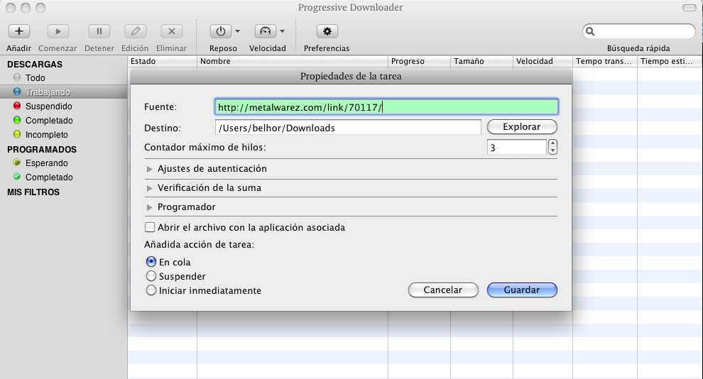 Progressive Downloader: gestor de descargas nativo para Mac