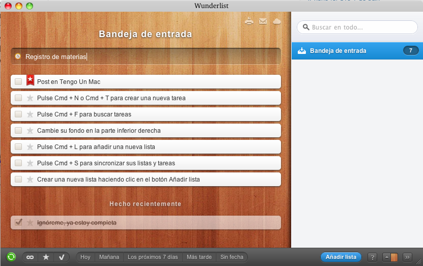 Mantén tu vida mejor organizada con Wunderlist