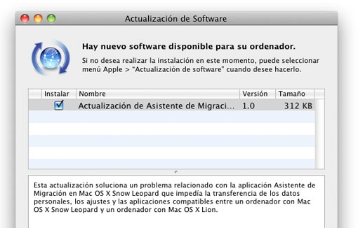 Actualización del asistente de migración. Apple se prepara para Lion