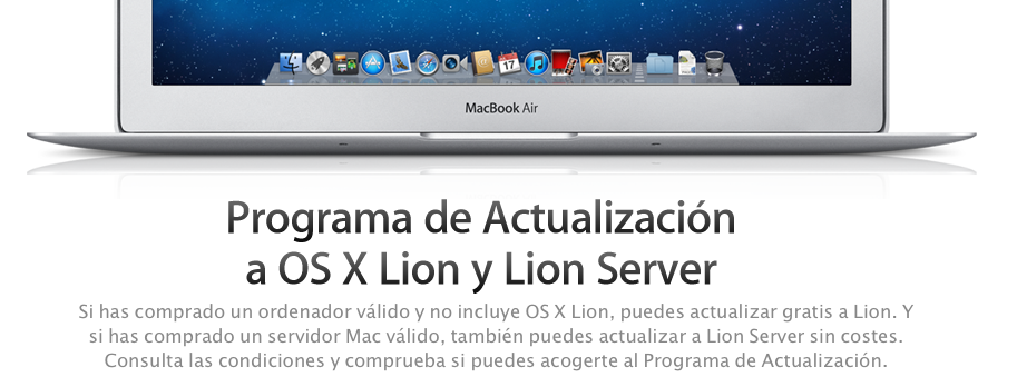 Actualiza a Lion gratis si has comprado un Mac recientemente