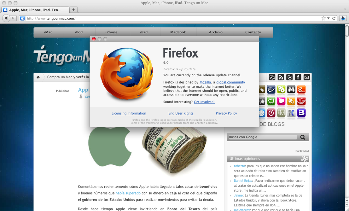 Ya se encuentra disponible Firefox 6