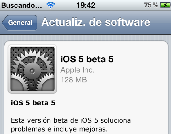 Nueva beta de iOS 5