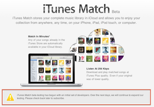 Beta de iTunes Match de nuevo abierta