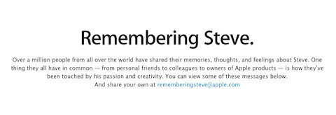 Apple comienza a publicar algunos mensajes en memoria de Steve Jobs