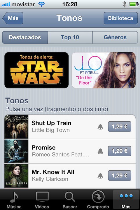 Tonos para iPhone, ahora en la iTunes Store