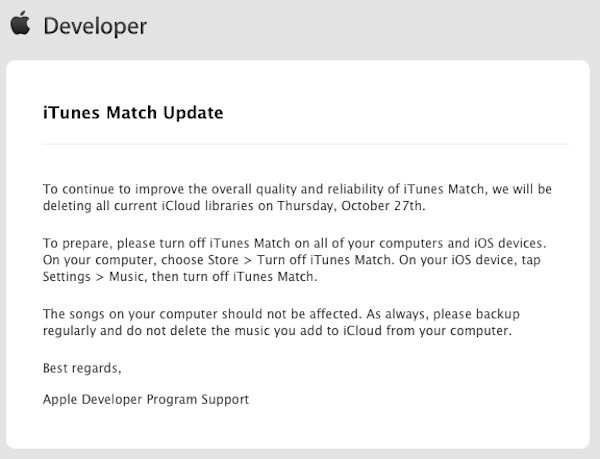 iTunes Match Beta se reinicia durante el día de hoy