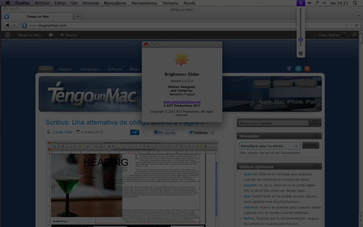 Brightness Slider, o cómo tener control sobre la iluminación del Mac