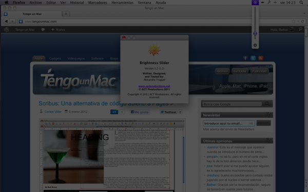 Brightness-Slider Brightness Slider, oscureciendo aún más la pantalla