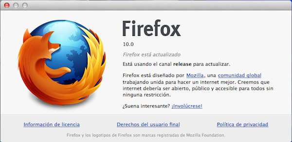 Ya está disponible Firefox 10