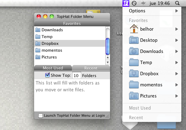 TopHat Folders Menu, acceso instantáneo a tus carpetas más usadas