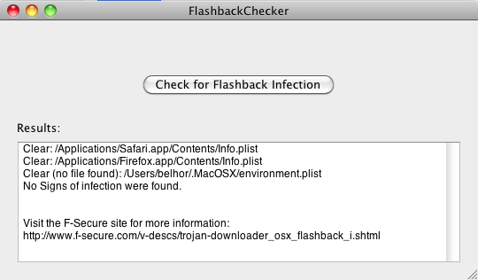 Averigua si tu Mac ha sido infectado por el troyano Flashback con FlashbackChecker