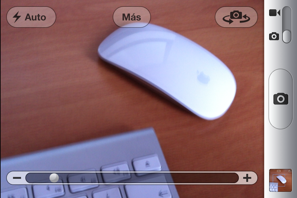 Usando el zoom de la cámara en el iPhone 4S