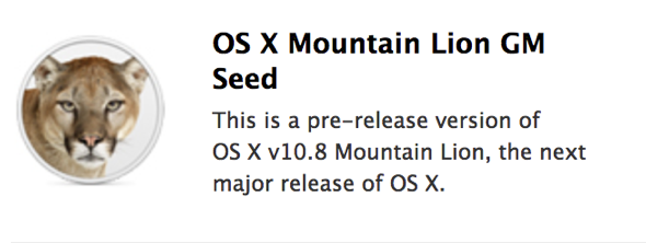 Ya tenemos la versión Golden Master de OS X Mountain Lion