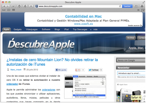 Ya está aquí Safari 6 para Lion