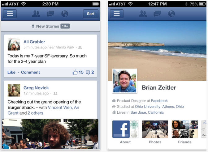 Facebook rediseña por completo su aplicación para iOS