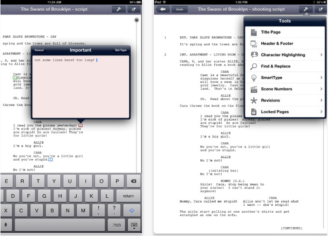 Final Draft Writer: para escribir guiones solo necesitas tu imaginación y un iPad