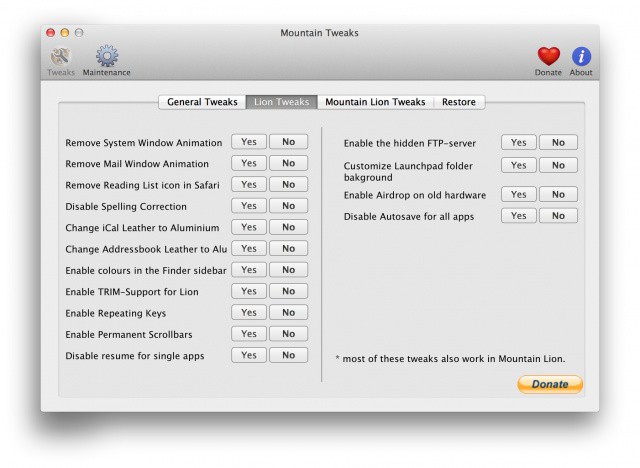 Mountain Tweaks, o cómo deshacerse de las molestias de Mountain Lion