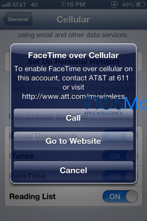 Una pista sobre FaceTime en redes 3G: AT&T limita su uso a un plan de tarifas específico