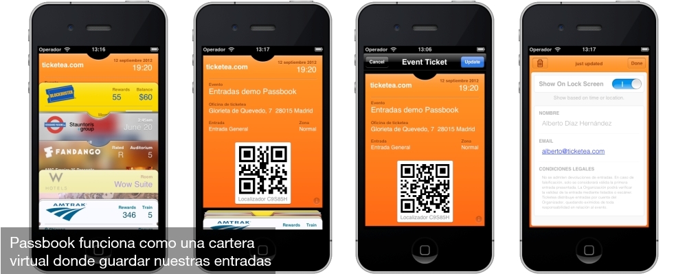 Ticketea se suma a los primeros en usar Passbook en España