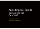 Apple presentará los resultados del cuarto trimestre fiscal el próximo 25 de octubre