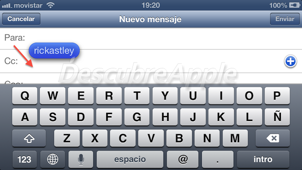 Truco en iOS 6, haz Drag & Drop con las direcciones de email