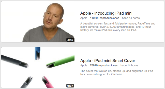 Echa un vistazo a los primeros vídeos oficiales del iPad Mini