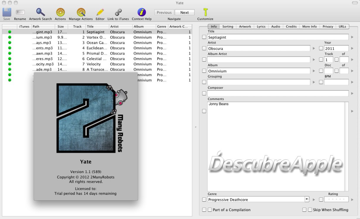 Yate, una forma de organizar la biblioteca de iTunes