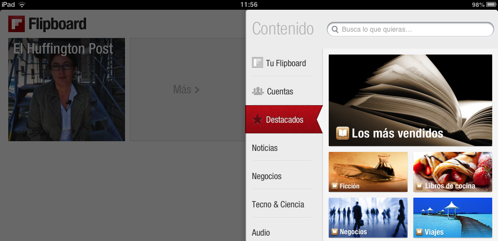 Flipboard incorpora varias secciones dedicadas a iBooks Store