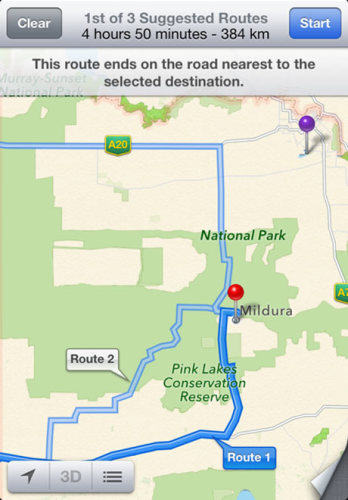 Apple maps Mildura