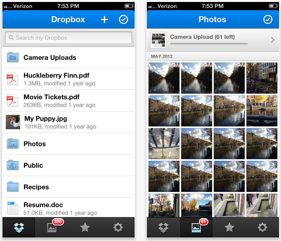 Dropbox actualiza su aplicación para iOS
