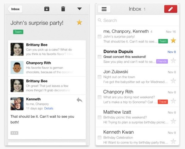 Gmail para iOS 2.0, renovación total