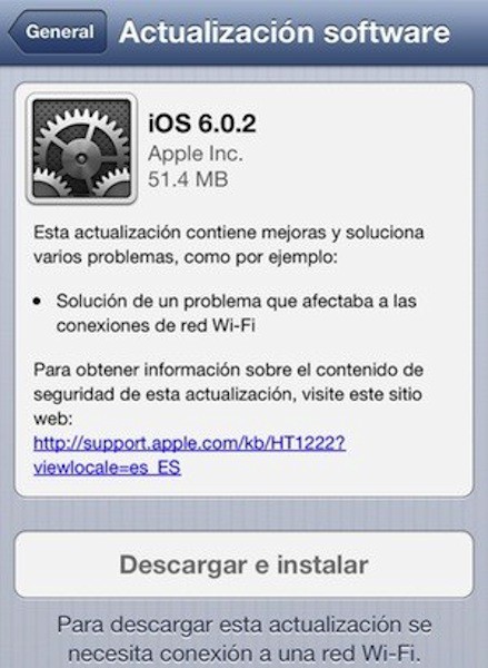 iOS 6.0.2, la solución para los problemas con la WiFi del iPhone 5 y el iPad mini