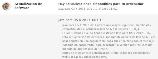 Apple publica el parche que soluciona la vulnerabilidad de Java en OS X