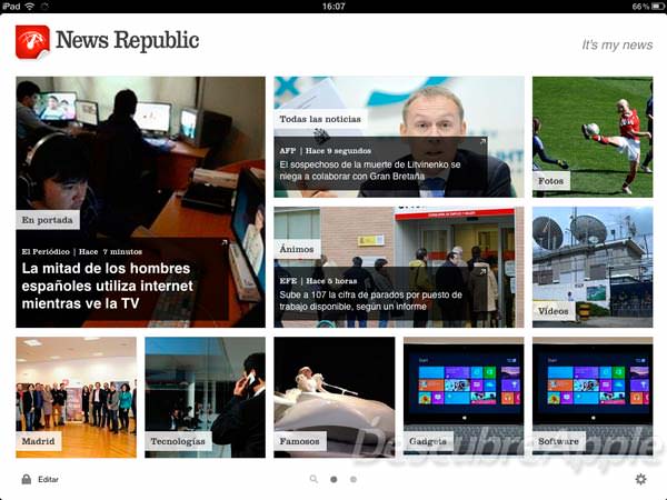 Tus noticias en el iPhone y en el iPad con News Republic