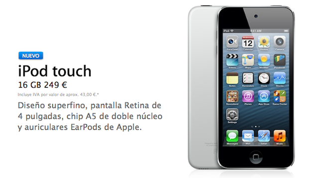 ¡Sorpresa! Apple presenta un iPod touch «low-cost» de 16GB