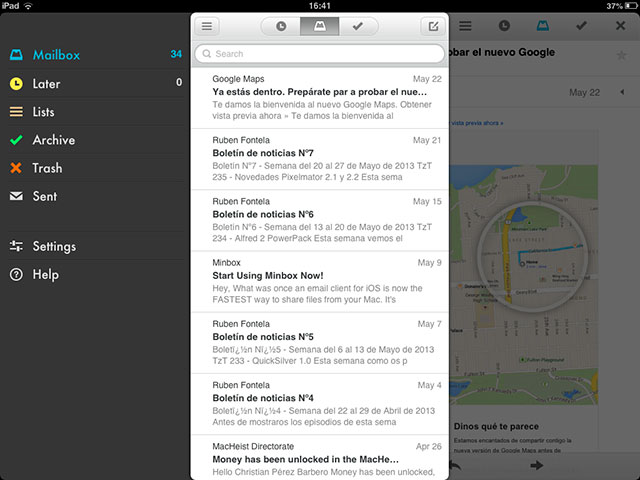 El gestor de correos Mailbox llega al iPad